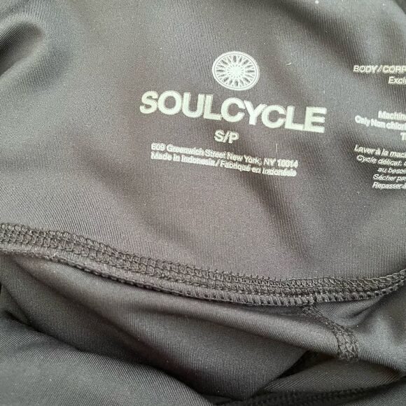 SOULCYCLE Womens Compression Leggings size S, Black with metallic lettering - Picture 7 of 8